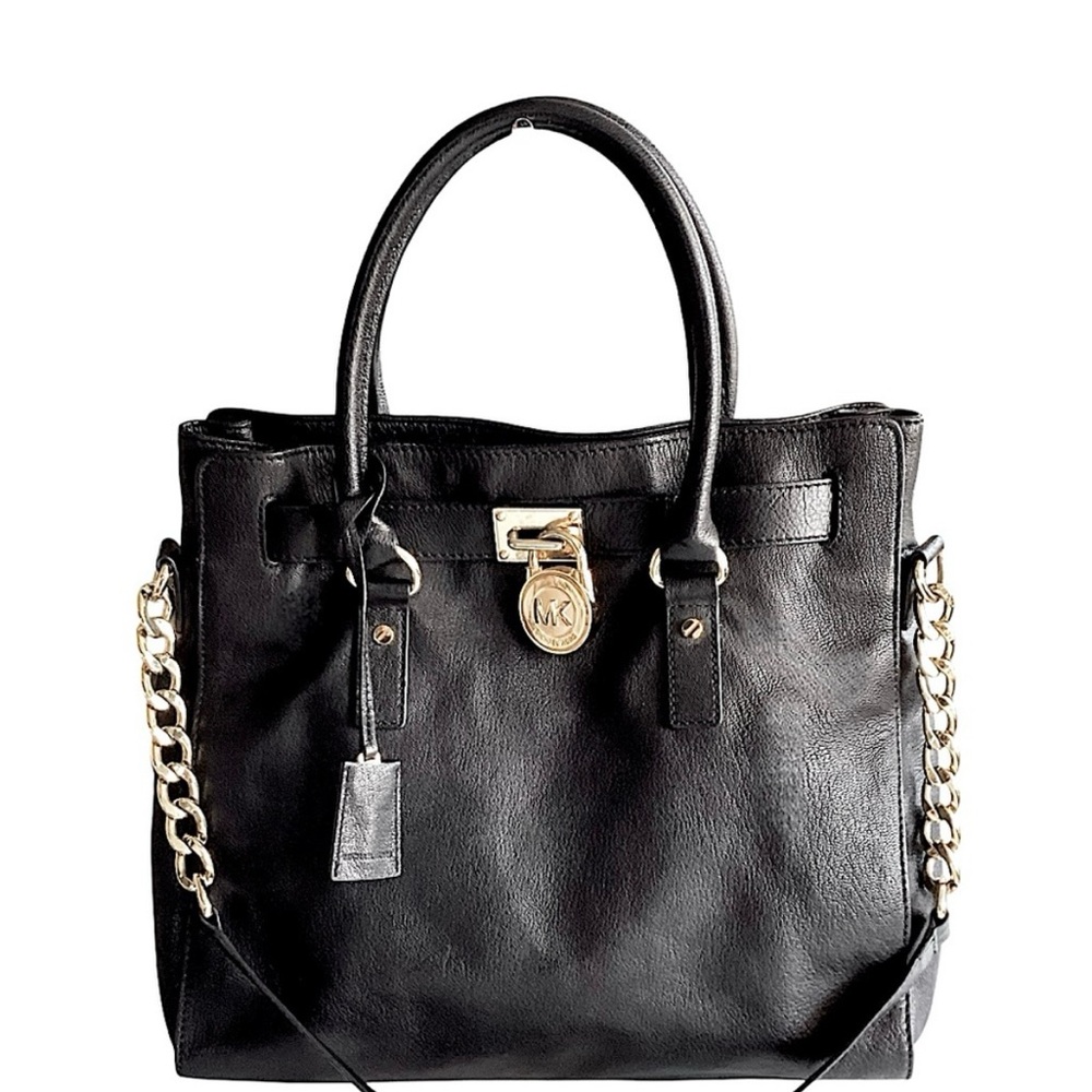 Michael Kors, Black Leather Tote Bag